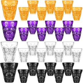 Honeydak Halloween Skull Party Favor Shot Glasses 1.86 oz/ 55 ml Unbreakable Skull Shot Cups Plastic Halloween Cups for Spirits Vodka Halloween Party Decoration Supplies(20 Pieces) in Kuwait