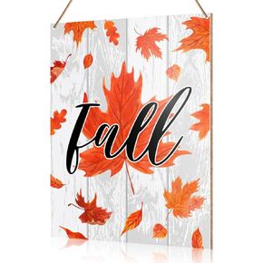 UDNADKEX Hello Fall Decorations Hanging Sign, Autumn Fall Decor Farmhouse Sunflower Gnome Maple Leaf Wooden Wall Sign Thanksgiving Decorations