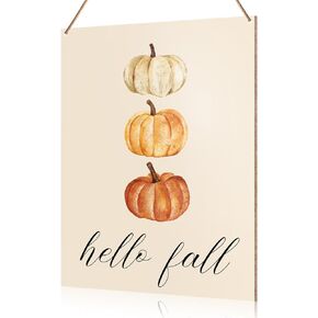 لافتة معلقة لديكورات Hello Fall من UDNADKEX، ديكور الخريف والخريف لمزرعة عباد الشمس جنوم ورقة القيقب، لافتة جدارية خشبية لتزيين عيد الشكر