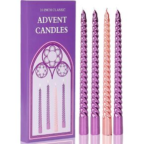 Spiral Taper Candles Advent Candles 10 inches Advent Candles Set of 5 Elegant Advent Candle Velas de Adviento Católica