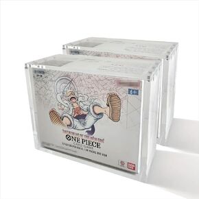 Deluxe Acrylic Case Compatible with English One Piece OP-04 and Newer Booster Boxes | Magnetic Easy Top Loading | Thick 6mm Protection [2 Pack]