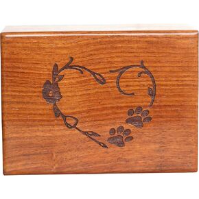 Wooden Urn Box For Pet Ashes | Wood Cremation Urns For Cat and Dog Ashes | Rosewood Urns | Funeral Urns | Handmade Urns | Keepsake Urns (6 x 4 x 2.75)