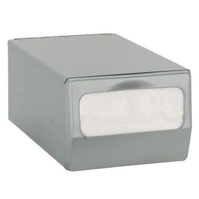 Dispense-Rite CT-FULL-BS Countertop Napkin Dispenser Single Sided, Stainless Steel Napkin Holder, 4 1/2" - 5" H x 6 1/2" W