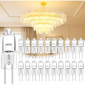 G9 Halogen Light Bulbs,120V 25W Halogen Bulbs 2 Pin,6 Pack Halogen Bulbs Dimmable 2700K Warm White Long Lasting,Flicker Free G9 Bulb for Under Cabinet Puck Light,Chandeliers,Microwave Oven,RV