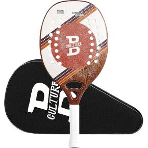 Beach Tennis Racket-Beach Tennis Paddle with Carbon Fiber Grit Face with EVA Memory Foam Core- Micro-Granule Treated Face Texture with Carry Bag