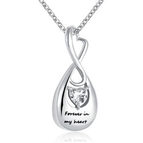 Cremation Inifinity New Urn Necklace for Ashes in My Heart Stainless Steel Memorial Urn Pendant Ashes Holder Jewelry Mom Dad