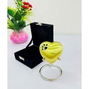 Golden Heart Urn for Ashes - Heart Keepsake Urn with Stand & Premium Box - Small Urn for Human Ashes - Honor Your Loved One with Mini Urn Heart Shaped - Heart Cremation Urn for Men, Women