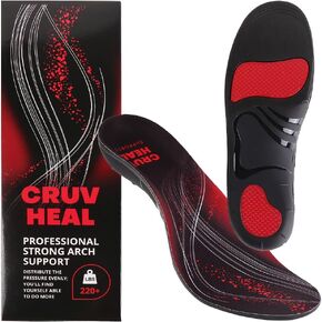 Ultimate Support Insoles for 220 lbs - High Arch Relief - Plantar Fasciitis Comfort for Men (XL)