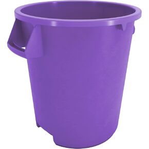 SPARTA Bronco Waste Container Trash Container, Round Trash Bin for Disposal, 10 Gallons, Purple, (Pack of 6)