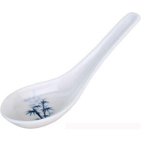 JapanBargain 2323x4, Set of 4 Soup Spoons Chinese Wonton Soup Spoons Japanese Miso Soup Spoons Rice Spoons Pho Spoons Soba Spoons 5 inch, White Bamboo