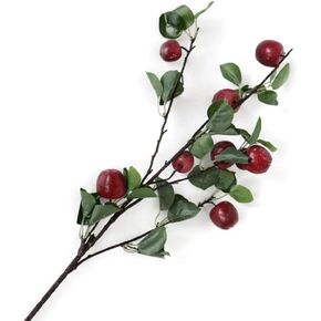 Okngr Artificial Flowers, Simulation Apple Branch Artificial Flower Branches Red Blossom Flowers Simulation Flower Fake Flowers Photography Props Flowers for Home Wedding Party Decoration