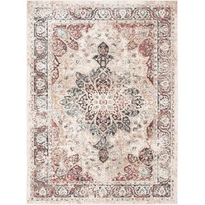 SAFAVIEH Carlyle Collection 2'3" x 4' Ivory / Burgundy CYL215B Vintage Oriental Distressed Non-Shedding Living Room Bedroom Accent Rug