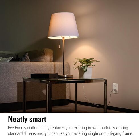 Eve Energy Outlet (Matter) - منفذ ذكي ومقياس طاقة، تطبيق وتحكم صوتي، بدون جسر، خيط، يعمل مع Apple Home، Alexa، Google Home، SmartThings، خصوصية 100%، يتطلب جهاز توجيه بحدود الخيط in Saudi Arabia