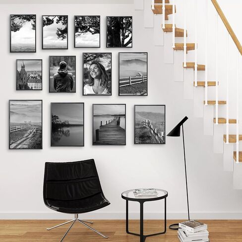 مجموعة إطارات ملصقات Lovelite مقاس 20 × 30 مكونة من 4، إطارات صور سوداء مع زجاج شبكي مقاوم، إطارات صور للوحات الجدارية والأعمال الفنية، عرض أفقي أو رأسي in Saudi Arabia