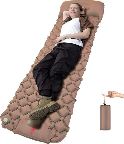 DDD Ultra-Light Inflatable Camping Sleeping Pad with its Built-in Foot Pump and Pillow - The Ultimate Camping pad, Hiking pad, Backpacking Pad and Lightweight for a Outdoor Sleep——Gray in Saudi Arabia