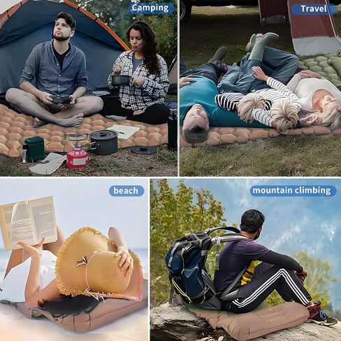DDD Ultra-Light Inflatable Camping Sleeping Pad with its Built-in Foot Pump and Pillow - The Ultimate Camping pad, Hiking pad, Backpacking Pad and Lightweight for a Outdoor Sleep——Gray in Saudi Arabia