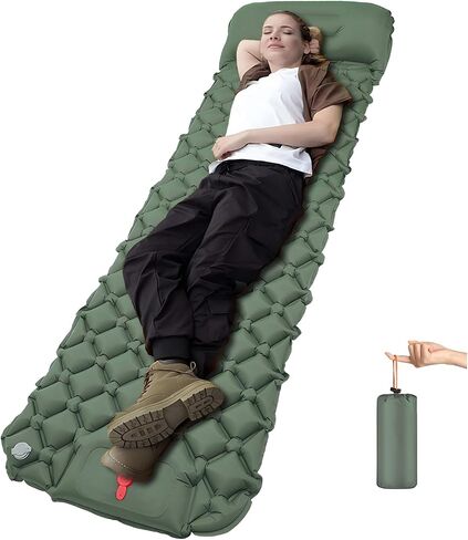 DDD Ultra-Light Inflatable Camping Sleeping Pad with its Built-in Foot Pump and Pillow - The Ultimate Camping pad, Hiking pad, Backpacking Pad and Lightweight for a Outdoor Sleep——Gray in Saudi Arabia