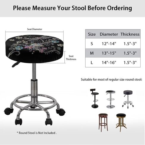 Marble Print Bar Stool Covers, Stetchable Round Stool Cushion Cover Bar Chair Covers Removable Washable Chair Covers for Dining Room Office Hotel Set of 2 in Saudi Arabia