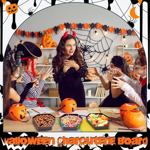 3 قطع من صندوق لوح الفحم للهالوين، من الورق المقوى الأسود القابل للتعبئة لعلبة تقديم نعش الفحم، أطباق قوطية، وعاء الهالوين لحلوى كوكيز هدايا حفلات الهالوين in Kuwait