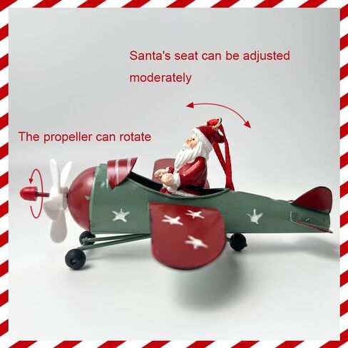 Christmas Ornaments Hanging Christmas Tree Decorations Santa Claus in Airplane Resin Metal Red Ornaments for Table Home Decor Vintage Xmas Decor Indoor Outdoor in Saudi Arabia