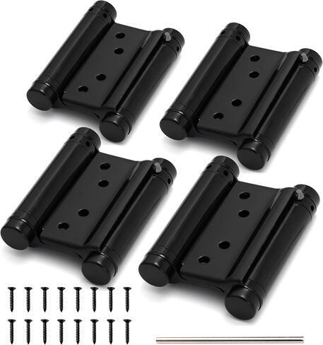 KOLET Double Action Door Hinges, 3 Inches Swinging Door Hinges with Stainless Steel, Self Closing Door Hinges, Spring Door Hinges for Cafe, Saloon and Bar, Brushed Nickel, 4 Pack in Saudi Arabia