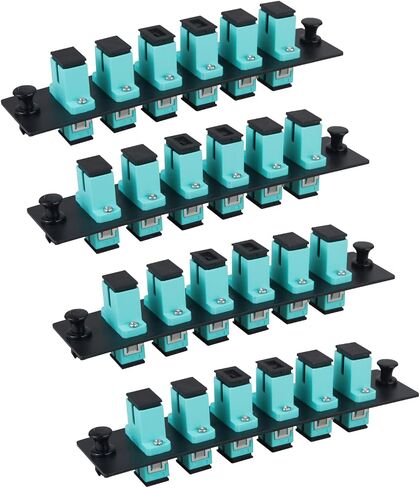 6 Fibers SC to SC OM3 Multi Mode Fiber Patch Panel with 12 pcs SC/SC OM3 Multimode Fiber Optic Coupler Adapters Connector,2pcs in Saudi Arabia