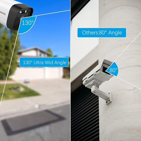 (5.0MP & PIR Detection) 2-Way Audio Dual Antennas Outdoor Security Camera System Wireless with Monitor WiFi Home Security System 3K 5.0MP Video Surveillance 4-Camera Kit in Saudi Arabia