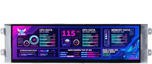 VSDISPLAY 12.3 Inch 2400x900 2K Strip Bar IPS LCD Monitor,Mini HD-MI USB-C Video Input,for DIY D31 Computer PC Case Secondary GPU CPU Display in Saudi Arabia
