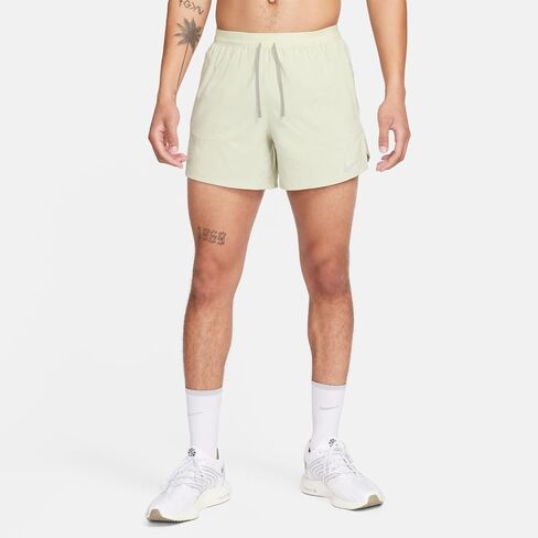 Nike Stride Men's Dri-FIT 5" Brief-Lined Running Shorts (Olive Aura/Dark Stucco, DM4755-371) in Saudi Arabia