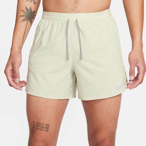 Nike Stride Men's Dri-FIT 5" Brief-Lined Running Shorts (Olive Aura/Dark Stucco, DM4755-371) in Saudi Arabia