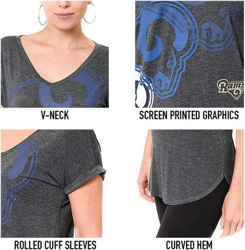 Ultra Game NFL Womens Super Soft Modal Vintage V-Neck T-Shirt in Saudi Arabia