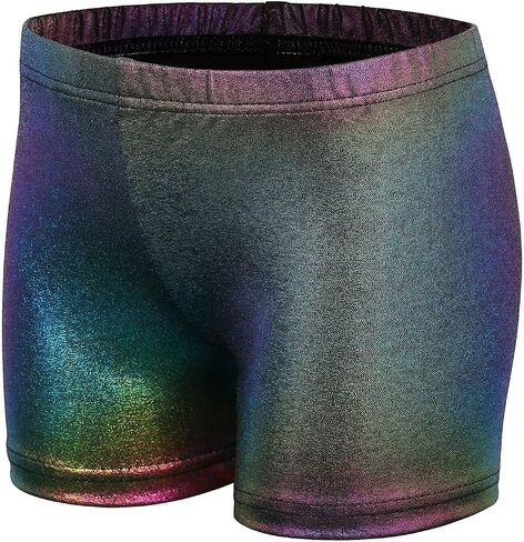 BAOHULU Gymnastics Leotards for Girls with Active Shorts Shiny Diamond Cross Back Kids Tumbling Dance Outfit in Saudi Arabia