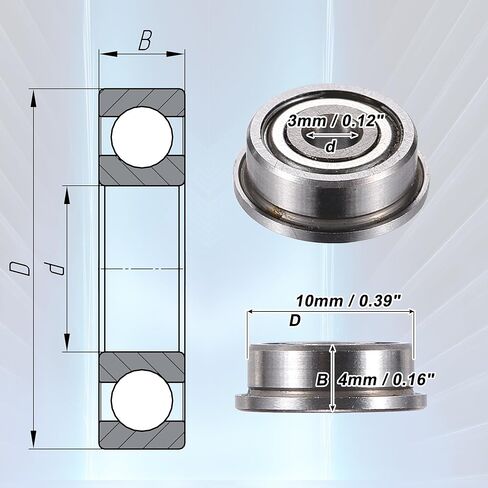 ACROPIX F623ZZ 3x10x4mm درع معدني مزدوج صف واحد محامل كروية ذات حواف عميقة محامل كروية ذات لون فضي - حزمة من 12 in Saudi Arabia