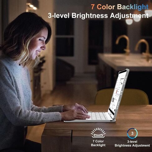 FARYODI Keyboard Case for iPad Pro 13-inch (M4, 2024), Trackpad, 360° Rotatable, Wireless Keyboard, 7-Colors Backlit, iPad Pro 13-inch Magic Keyboard Case-Black in Saudi Arabia