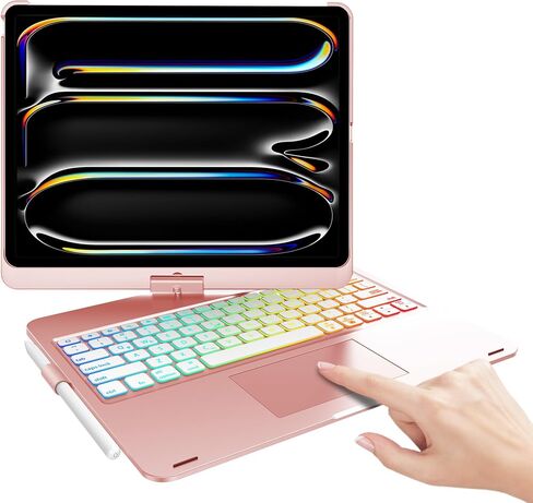FARYODI Keyboard Case for iPad Pro 13-inch (M4, 2024), Trackpad, 360° Rotatable, Wireless Keyboard, 7-Colors Backlit, iPad Pro 13-inch Magic Keyboard Case-Black in Saudi Arabia