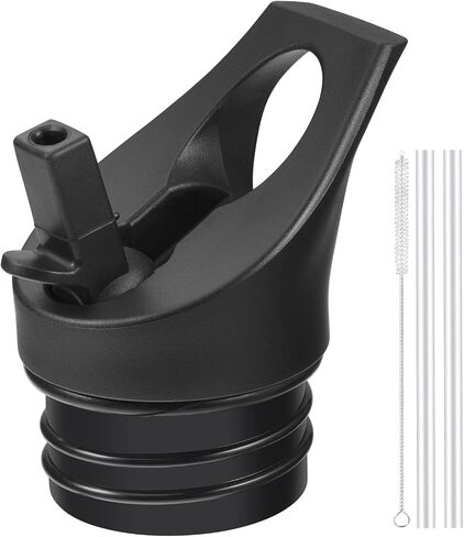 Straw Lid for Hydroflask, lids with straw for Hydro Flask, Staw Lid Standard Mouth 18 21 24 oz, Cap Replacement for Hydroflask Water Bottle Accessories, Black in Saudi Arabia