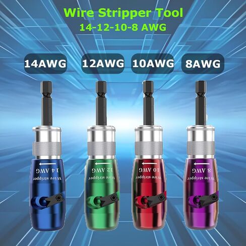 Wire Stripper for Drill 8-14 AWG, 2024 Electric Wire Stripping and Twisting Tool Set, Portable Electrician Drill Wire Stripper Cutter, Wire Nut for Power Drill, Cable Stripping and Connector in Saudi Arabia