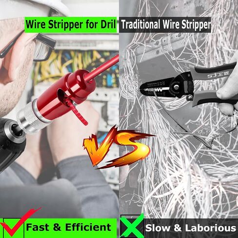 Wire Stripper for Drill 8-14 AWG, 2024 Electric Wire Stripping and Twisting Tool Set, Portable Electrician Drill Wire Stripper Cutter, Wire Nut for Power Drill, Cable Stripping and Connector in Saudi Arabia