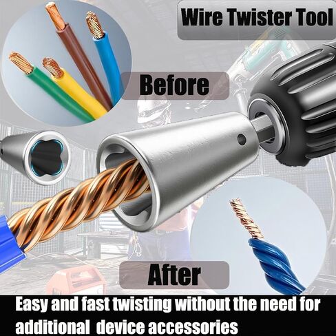 Wire Stripper for Drill 8-14 AWG, 2024 Electric Wire Stripping and Twisting Tool Set, Portable Electrician Drill Wire Stripper Cutter, Wire Nut for Power Drill, Cable Stripping and Connector in Saudi Arabia