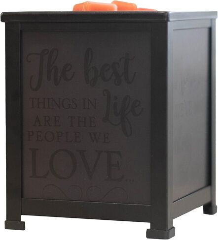 تصميمات Elanze Best Life Love، تورتة شمع كهربائية معدنية سوداء وفانوس زجاجي زيتي in Kuwait