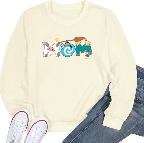 JINTING Mom and Dad Sweatshirt Mama Graphic Shirts Magic Rrincess كم طويل in Saudi Arabia