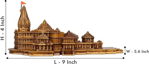 Ayodhya Ram Mandir Sculpture for Home Decoration, Gifting, Temple Decor, Resin and Mabrle 3D Model Ram Mandir Idol, Ideal for Ram Bhakt, Shri Rama Janmabhoomi Mini Statue, Size - 6 Inche in Saudi Arabia