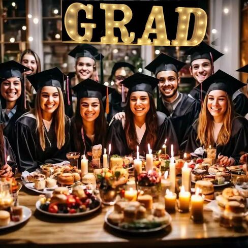 AUSAYE Graduation Party Decorations LED Long Marquee Light Up Letters Grad - Graduation Party Decor for Kindergarten Preschool High School College Graduation in Saudi Arabia