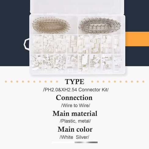 920PCS Terminals Assortment Kit (HX2.54+PH2.0) 2/3/4/5/6Pin Plug with Terminal Wires Cables Socket Header Wire Connectors Kit in Saudi Arabia