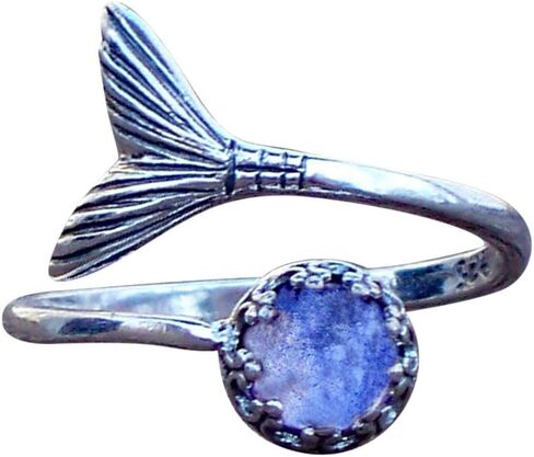 Recycled Early 1900's Olive Green Wine Bottle Mermaid Ring in Sterling Silver in Saudi Arabia