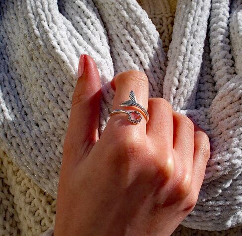 Recycled Early 1900's Olive Green Wine Bottle Mermaid Ring in Sterling Silver in Saudi Arabia