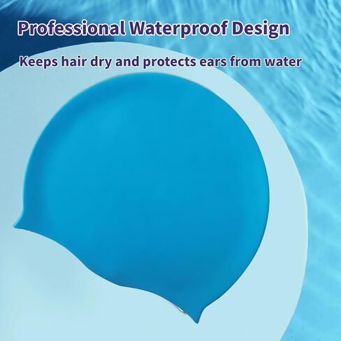 Blue Swim Cap - Suitable for Kids, Youth and Adults of Small Head - Waterproof Swim Cap - high-Elasticity Silicone - Swim caps - Swimming Cap - Youth Swim Cap - Teen Swim Cap in Kuwait