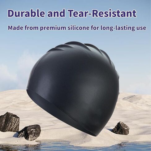 Blue Swim Cap - Suitable for Kids, Youth and Adults of Small Head - Waterproof Swim Cap - high-Elasticity Silicone - Swim caps - Swimming Cap - Youth Swim Cap - Teen Swim Cap in Kuwait