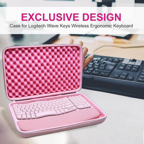 حافظة صلبة LTGEM متوافقة مع لوحة المفاتيح المريحة اللاسلكية Logitech Wave Keys - حقيبة تخزين واقية للسفر (أسود) in Saudi Arabia
