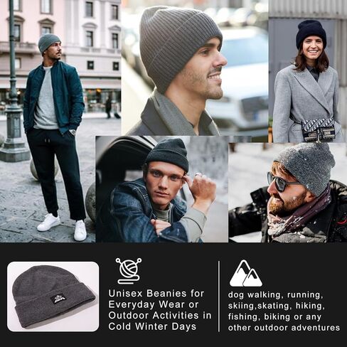 TOP-EX PolarWool™ Beanie Hats Men Women 100% Merino Wool Winter Warm Cap for Outdoor, Double Layer or Fleece Lined M-XXL in Kuwait